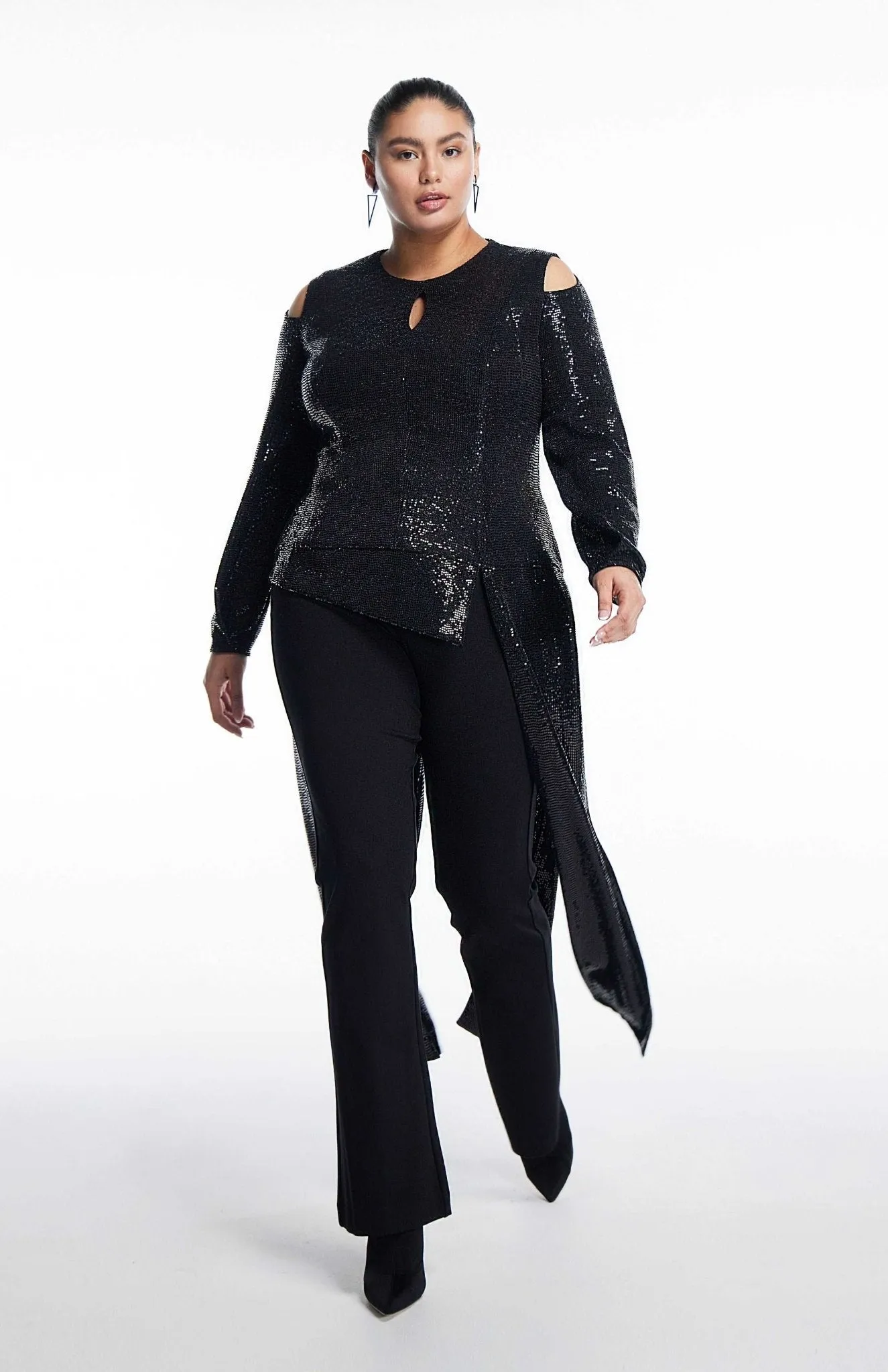 Cypreea | Dazzling Drama: Curve Sequin Top