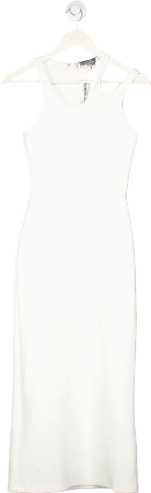 David Koma White Neck Cutouts Pencil Dress Scuba UK 8