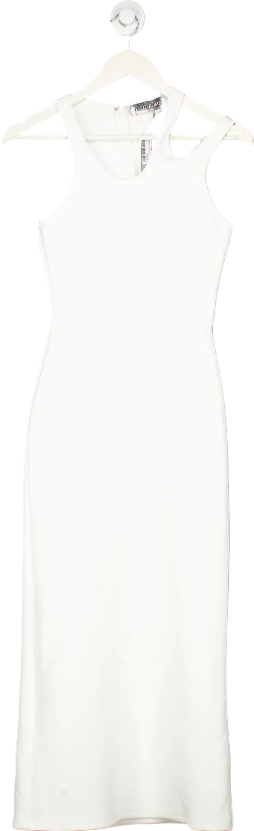 David Koma White Neck Cutouts Pencil Dress Scuba UK 8