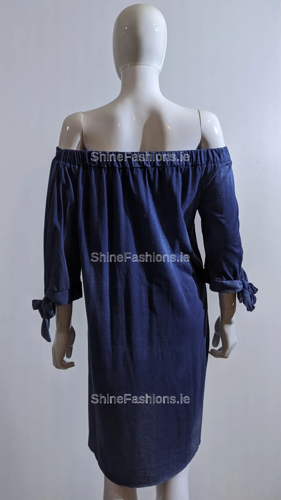 Denim Blue Off Shoulder Dress