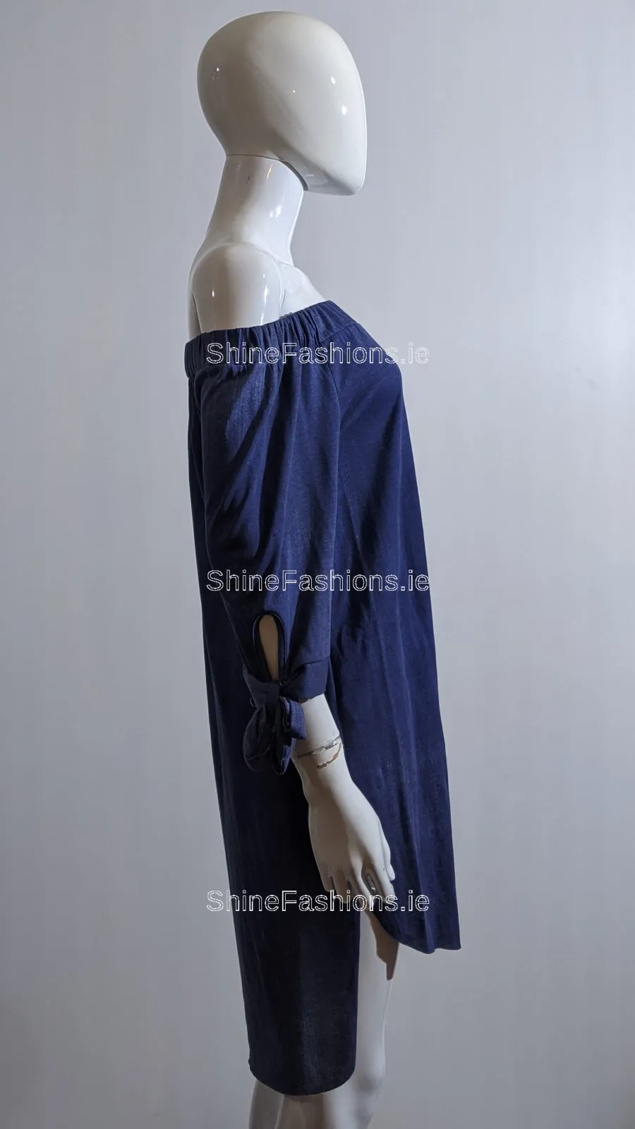 Denim Blue Off Shoulder Dress