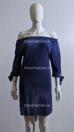 Denim Blue Off Shoulder Dress