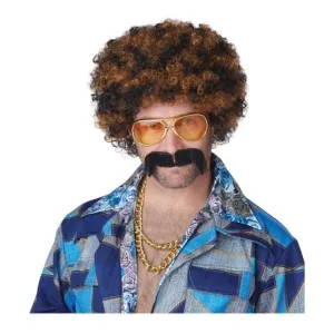 Disco Dirt Bag Wig & Moustache