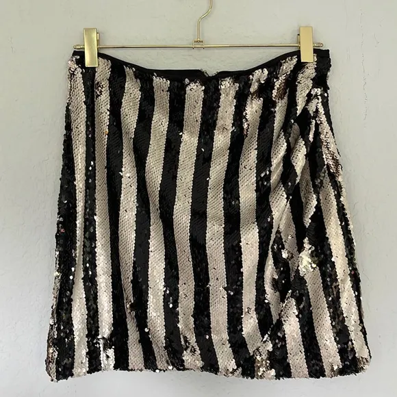 DO BE Striped Sequin Skirt M