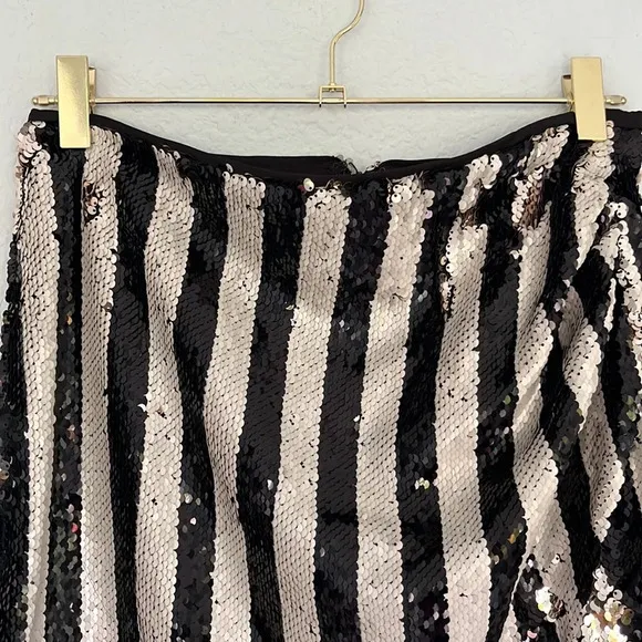 DO BE Striped Sequin Skirt M