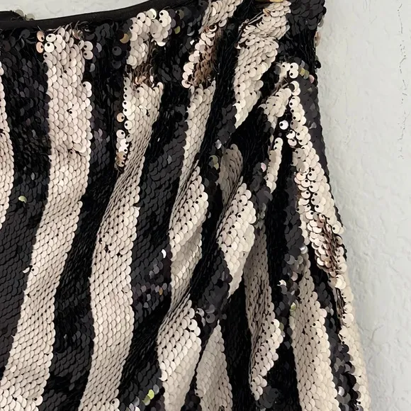 DO BE Striped Sequin Skirt M