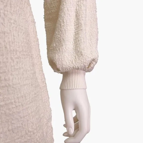 DOLAN Long-Sleeve Jacqueline Belted Midaxi Pencil Dress (Ivory | Size S)