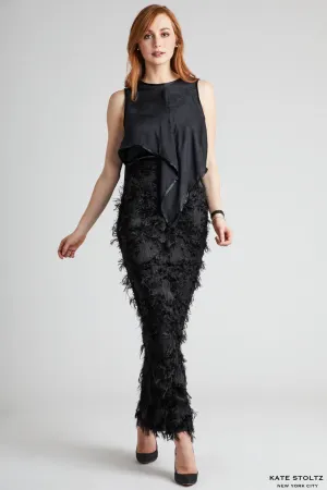 Draped Silk Jacquard Blouse