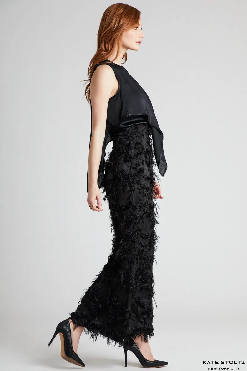 Draped Silk Jacquard Blouse