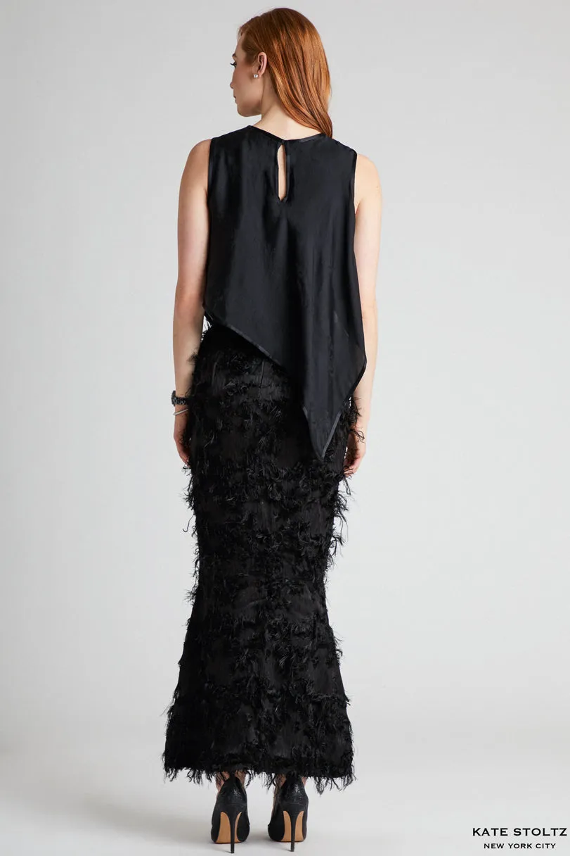 Draped Silk Jacquard Blouse