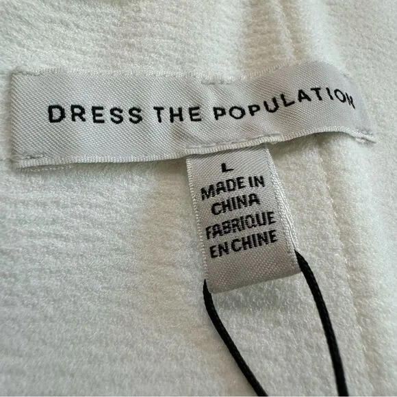 Dress The Population Bailey Dress in Off-White Size Large
