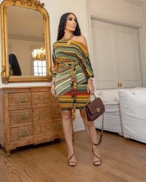 Earth (Olive Multi Colored Dress)