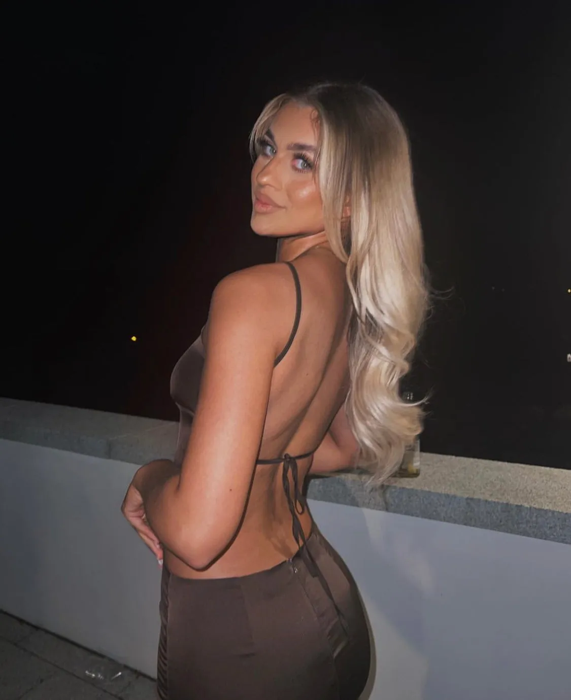 Edikted - Open Satin Set in Brown