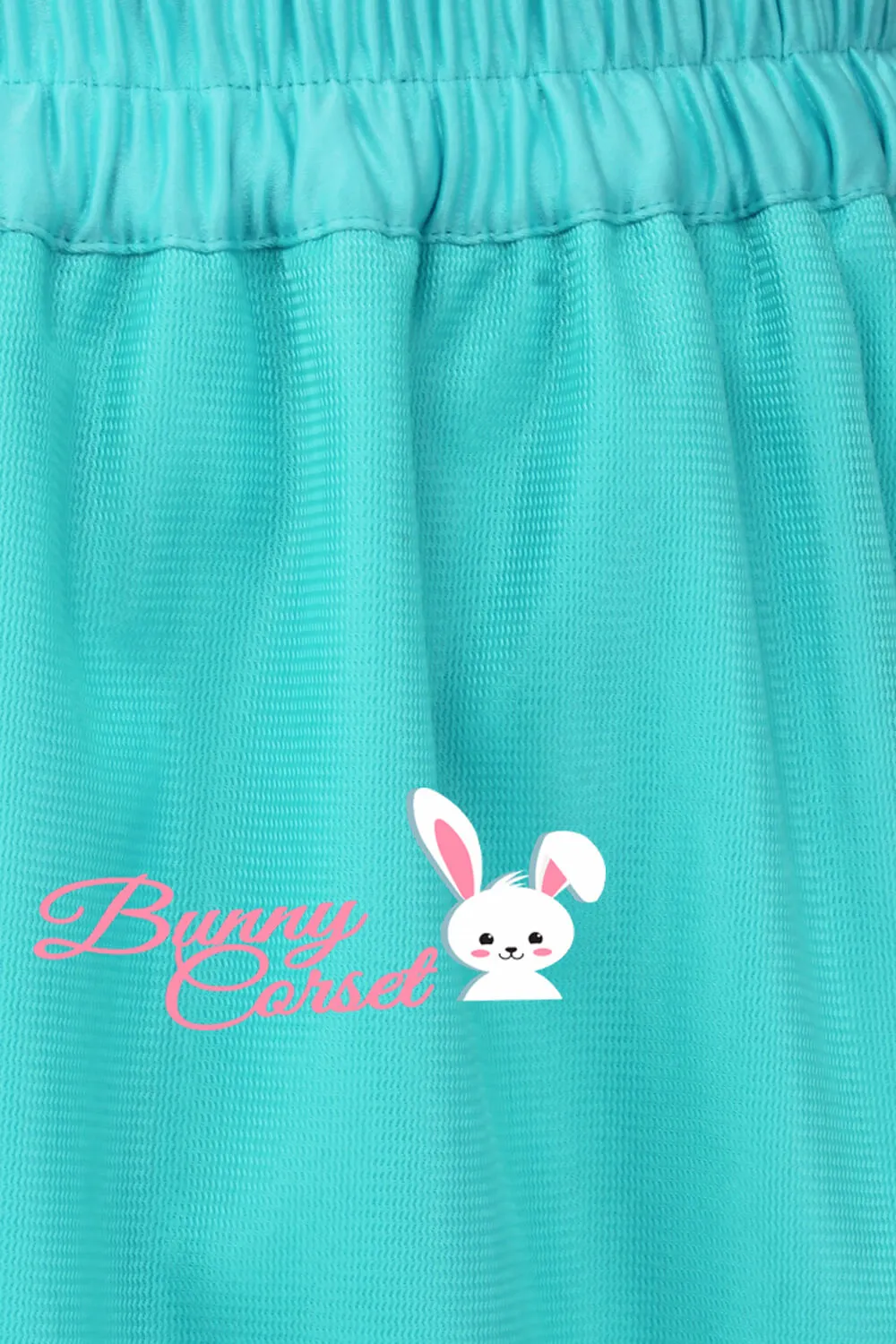 Elliana Cyne Blue Satin & Mesh Net Elasticated Skirt
