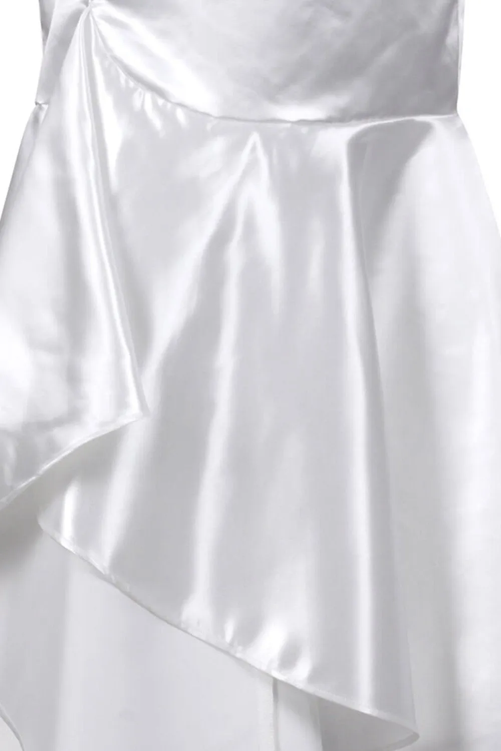 Elya White Long Skirt with Ruffle