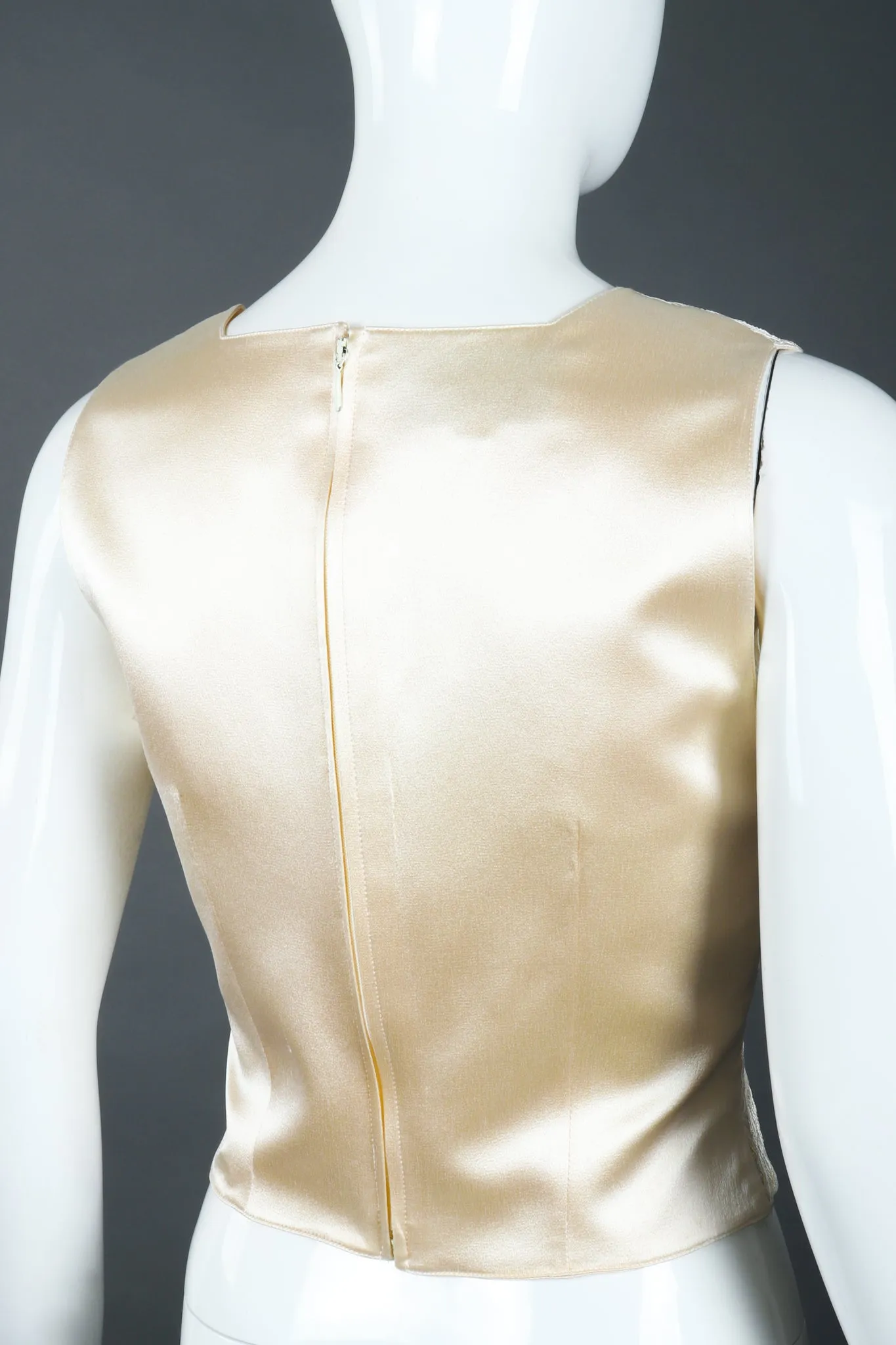Embroidered Overlay Shell Top