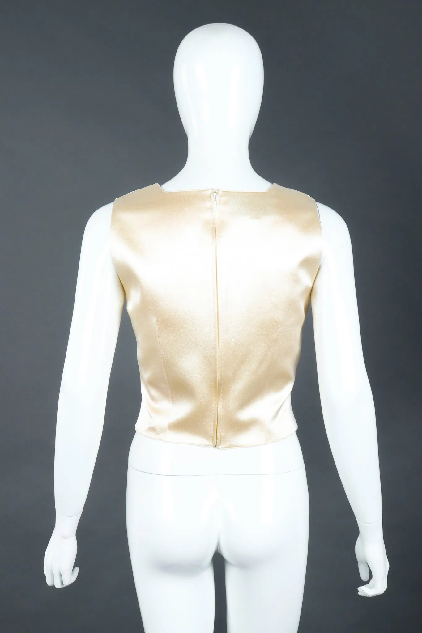 Embroidered Overlay Shell Top
