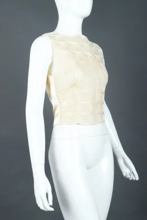Embroidered Overlay Shell Top