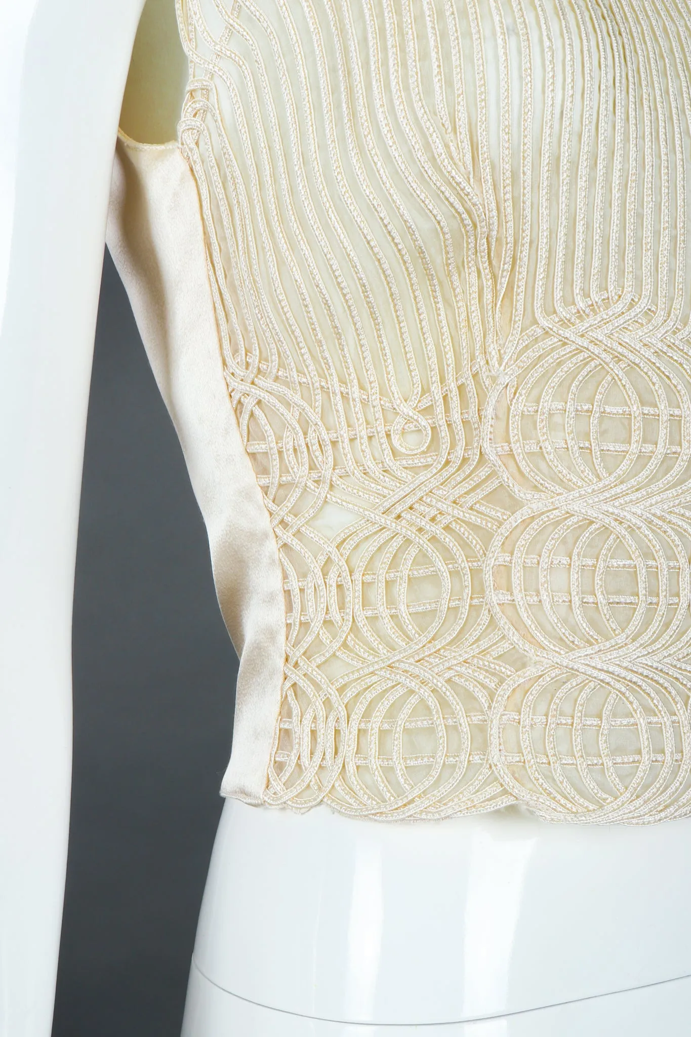 Embroidered Overlay Shell Top