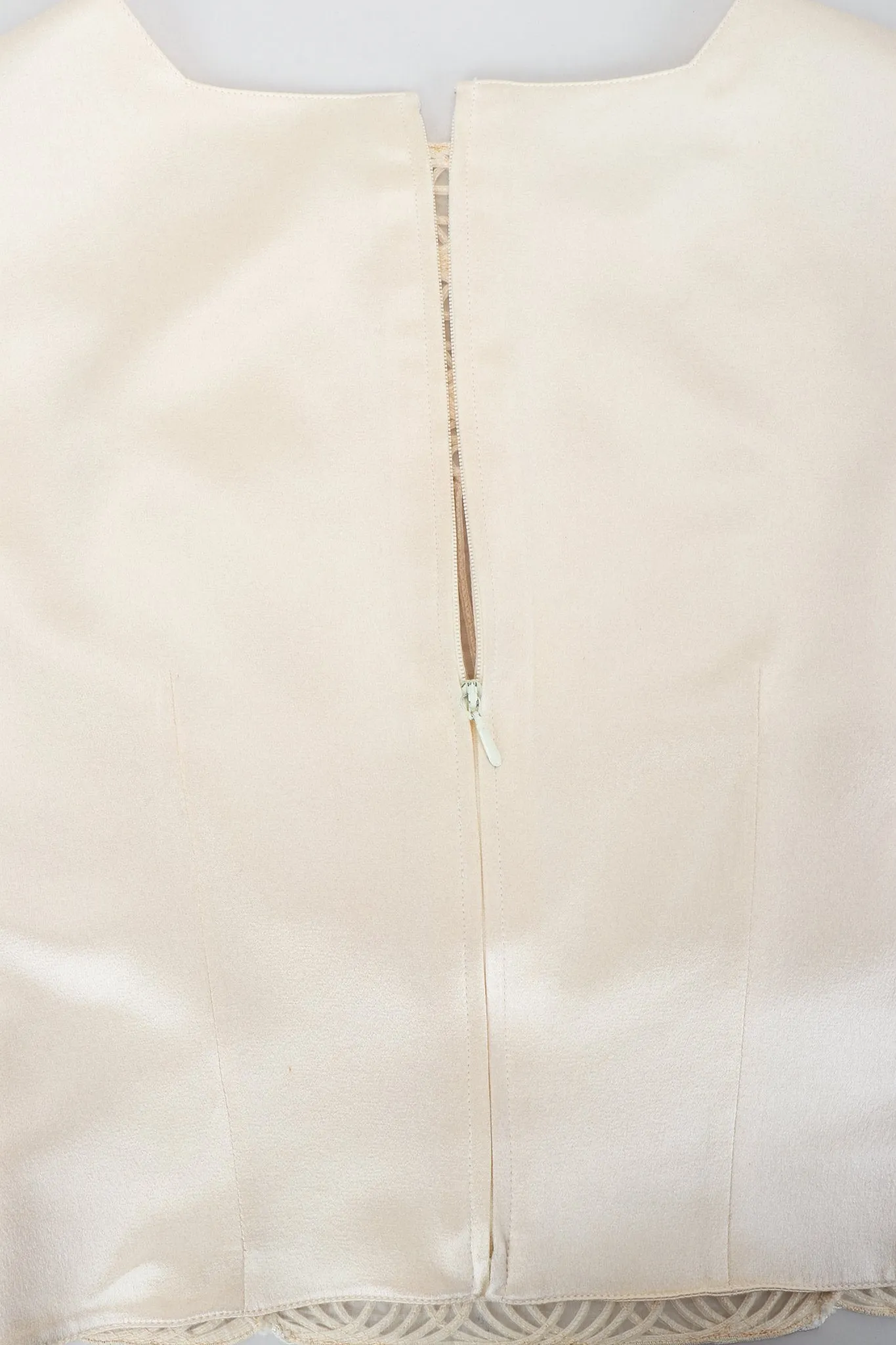 Embroidered Overlay Shell Top