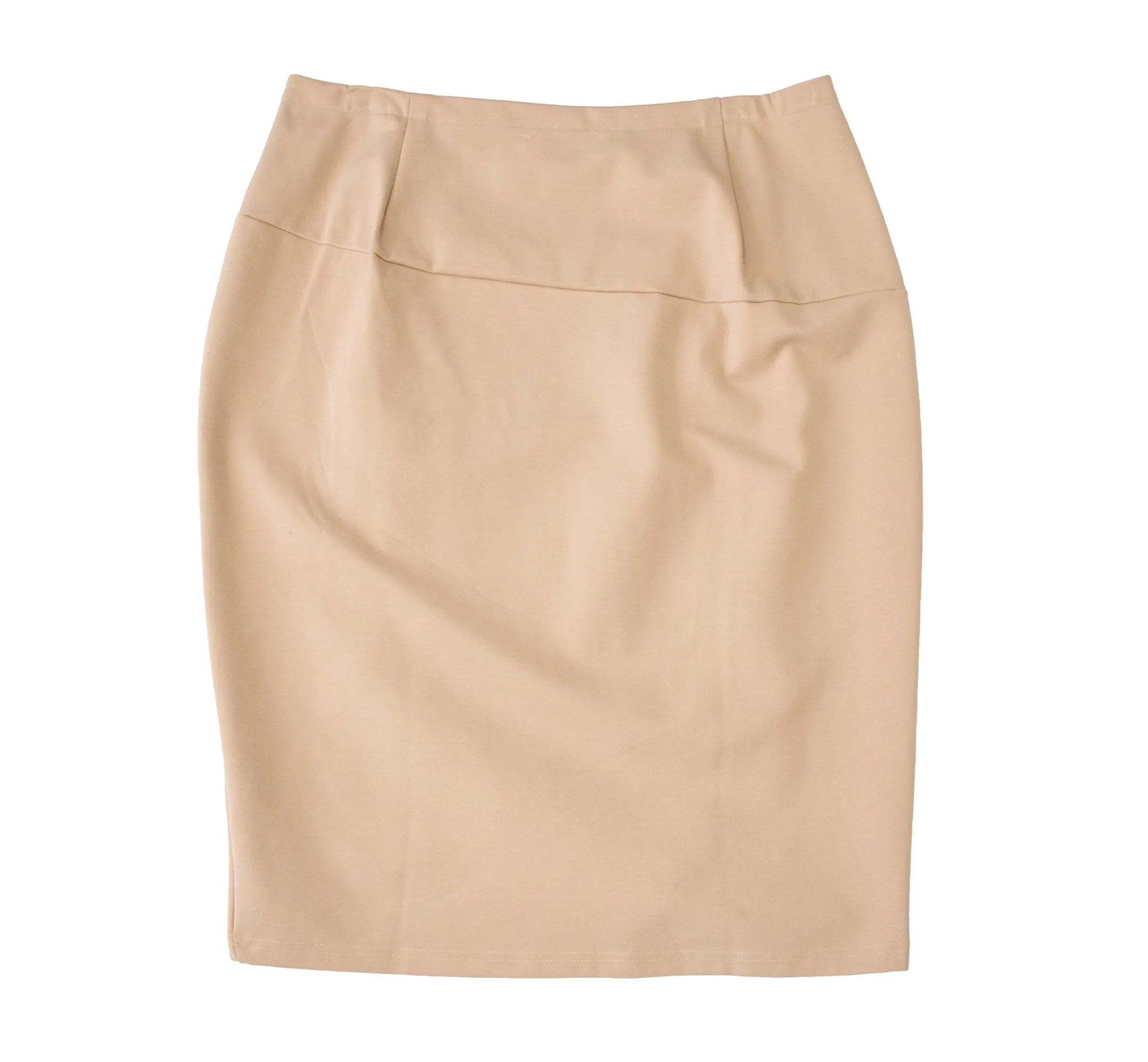 English Taupe PolySpandex V-Curve Skirt