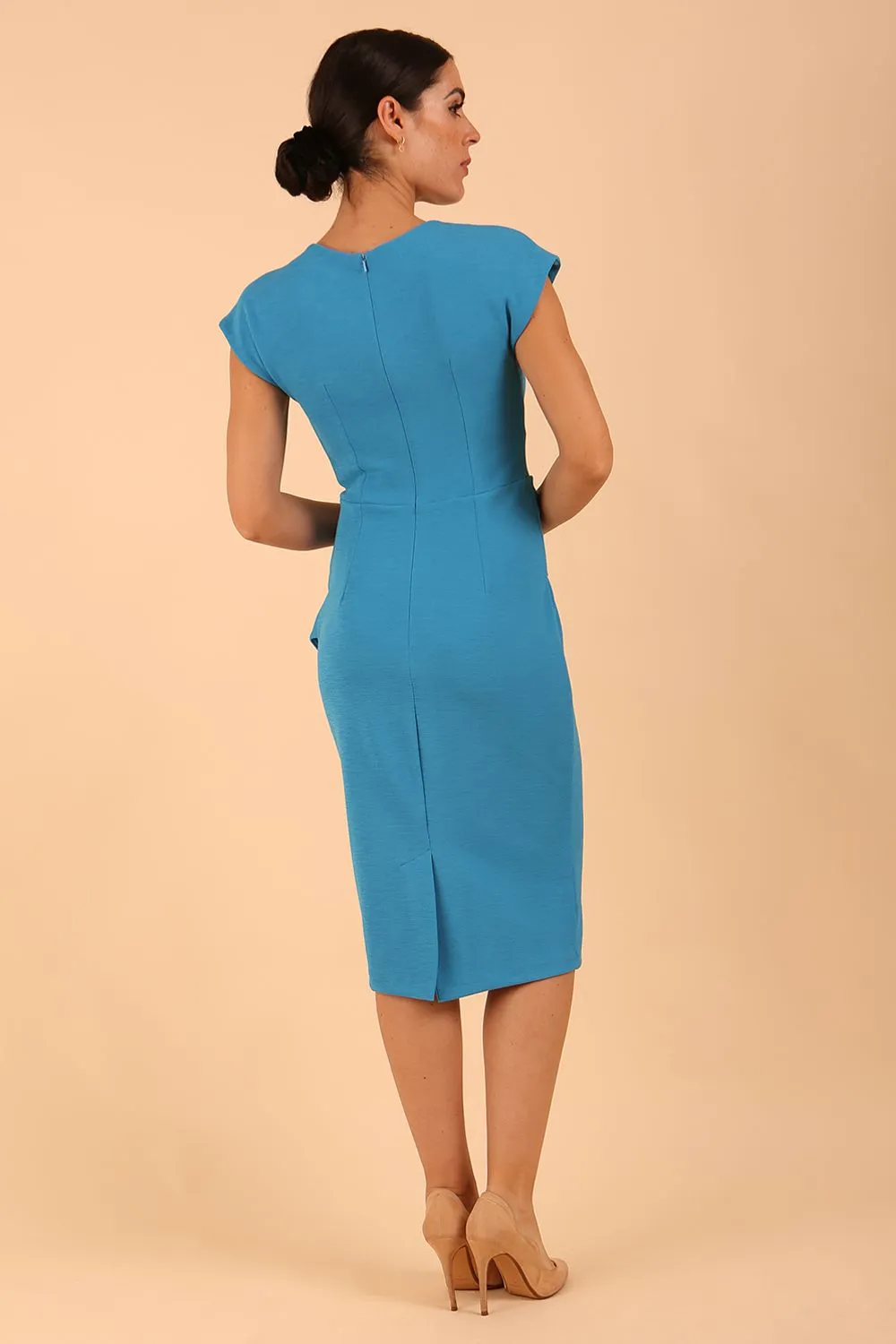 Ester Cap Sleeve Bow Detail Pencil Dress