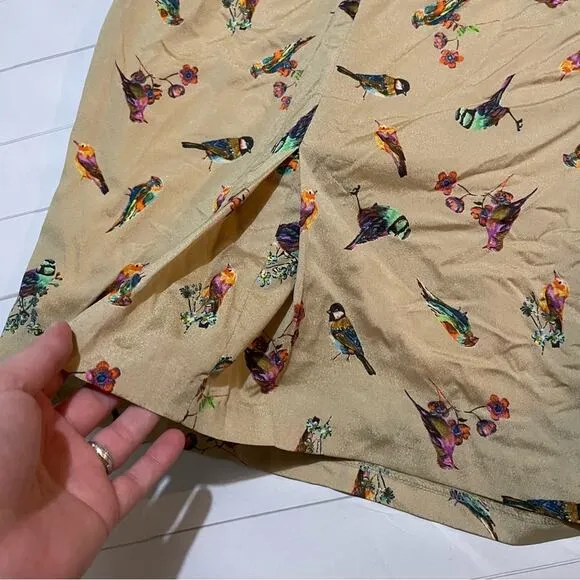 Eva Franco Has an Colorful Rainbow Multicolor Tropical Bird Novelty Print Dress