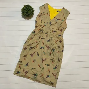 Eva Franco Has an Colorful Rainbow Multicolor Tropical Bird Novelty Print Dress