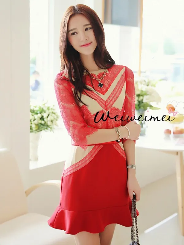 eyelash lace peplum dress
