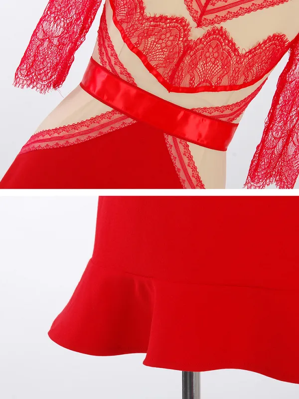 eyelash lace peplum dress