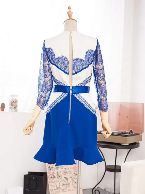 eyelash lace peplum dress