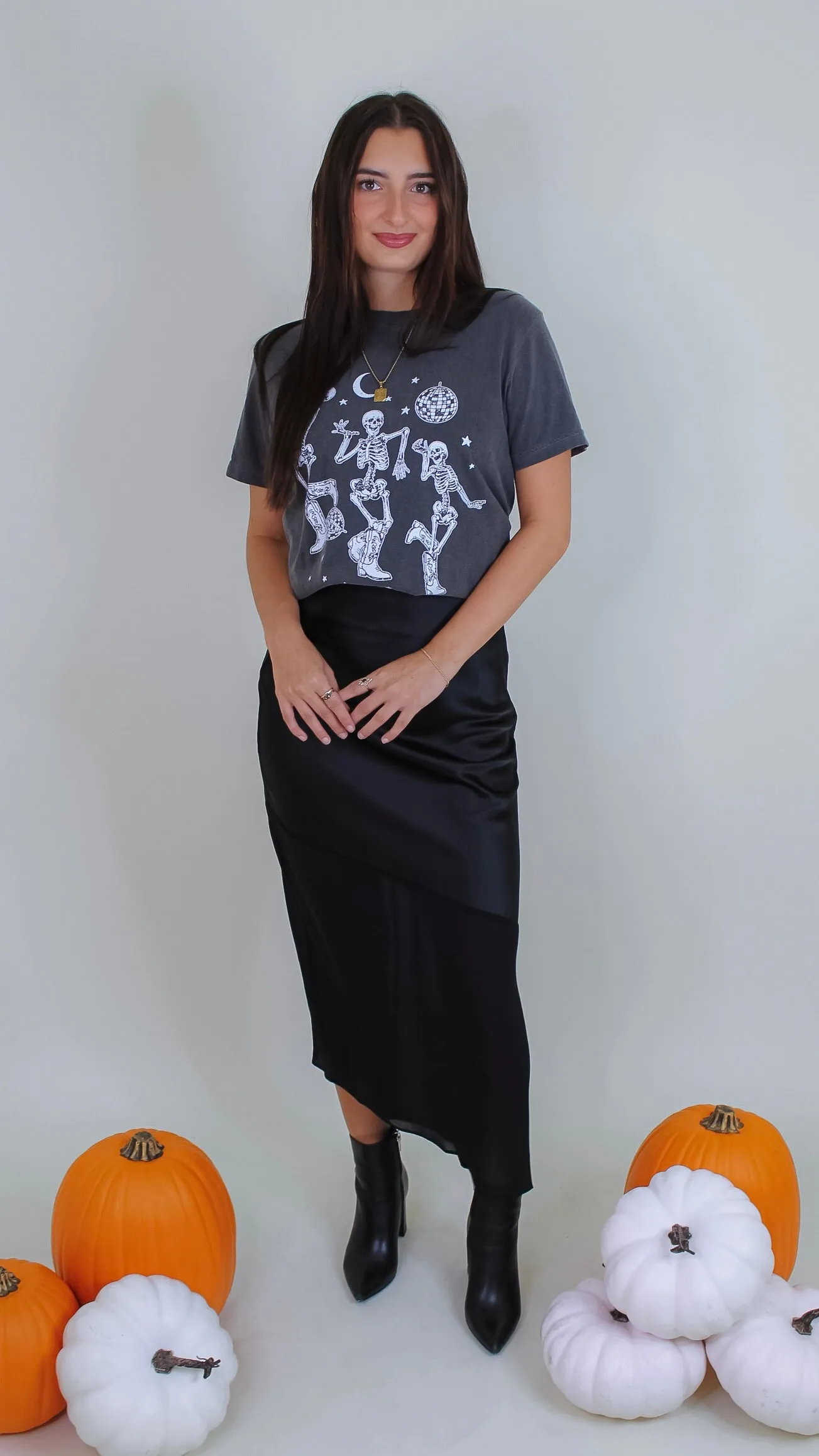 Ezra Black Satin Skirt