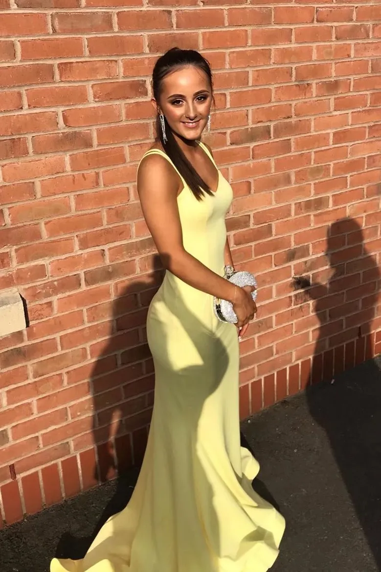 Fitted Yellow Prom Dress