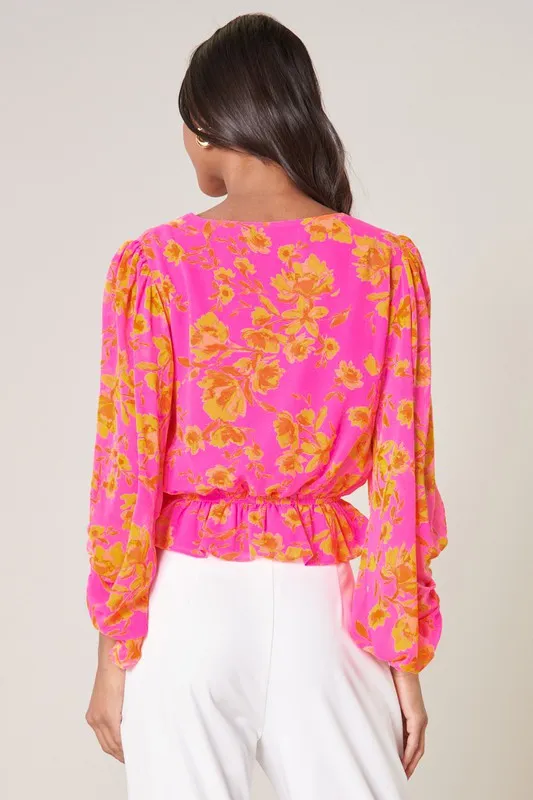 Floral Ways Balloon Sleeve Blouse