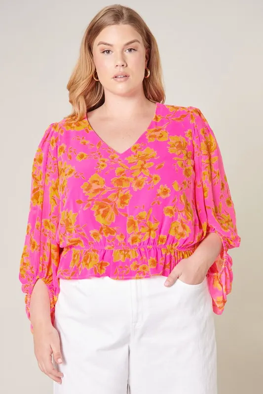 Floral Ways Balloon Sleeve Blouse