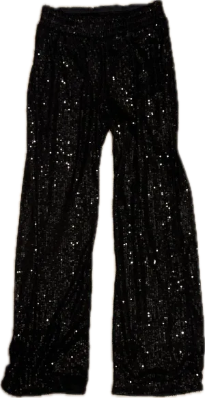 Flowers By Zoe- Black Sequin Pants