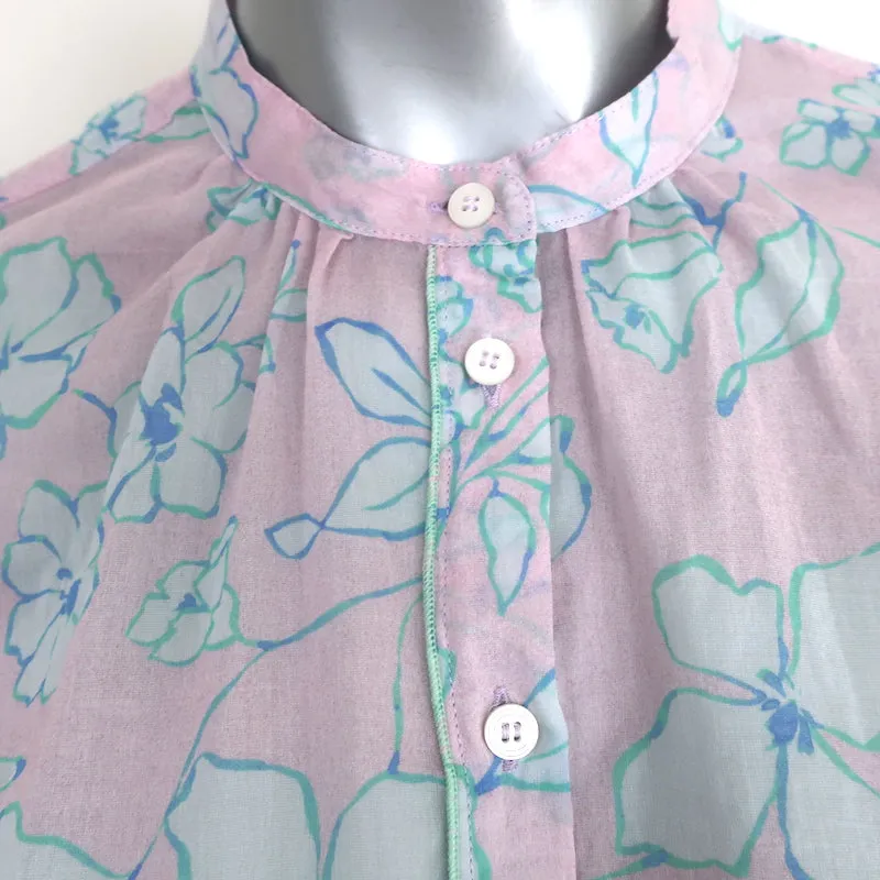 Forte Forte Shirt Light Pink Mojito Floral Print Size 1 Long Sleeve Top NEW