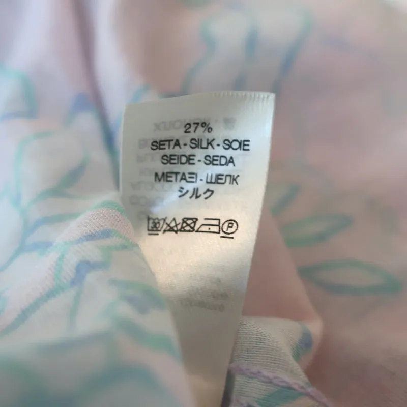 Forte Forte Shirt Light Pink Mojito Floral Print Size 1 Long Sleeve Top NEW