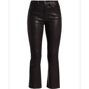 Frame Le Crop Black Leather Pants Size 32