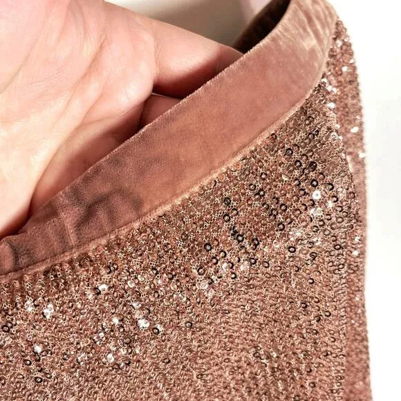 FREE PEOPLE Women’s Wild Child Velvet and Sequin Mesh Mini Skirt 12