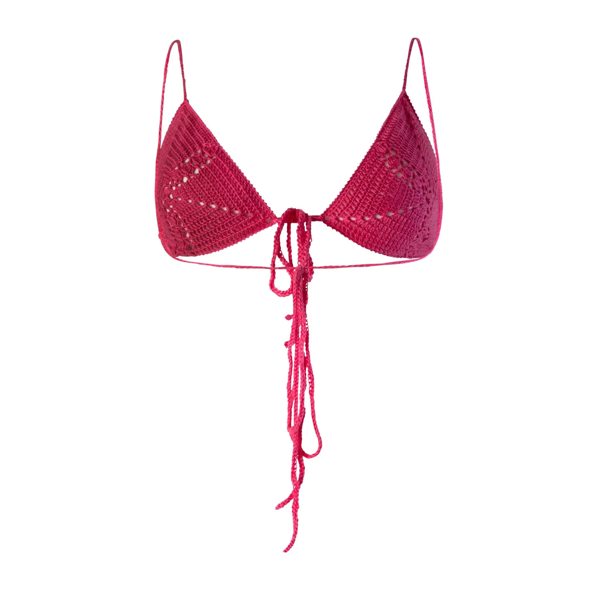 Fuschia Hand Crochet Bikini Top