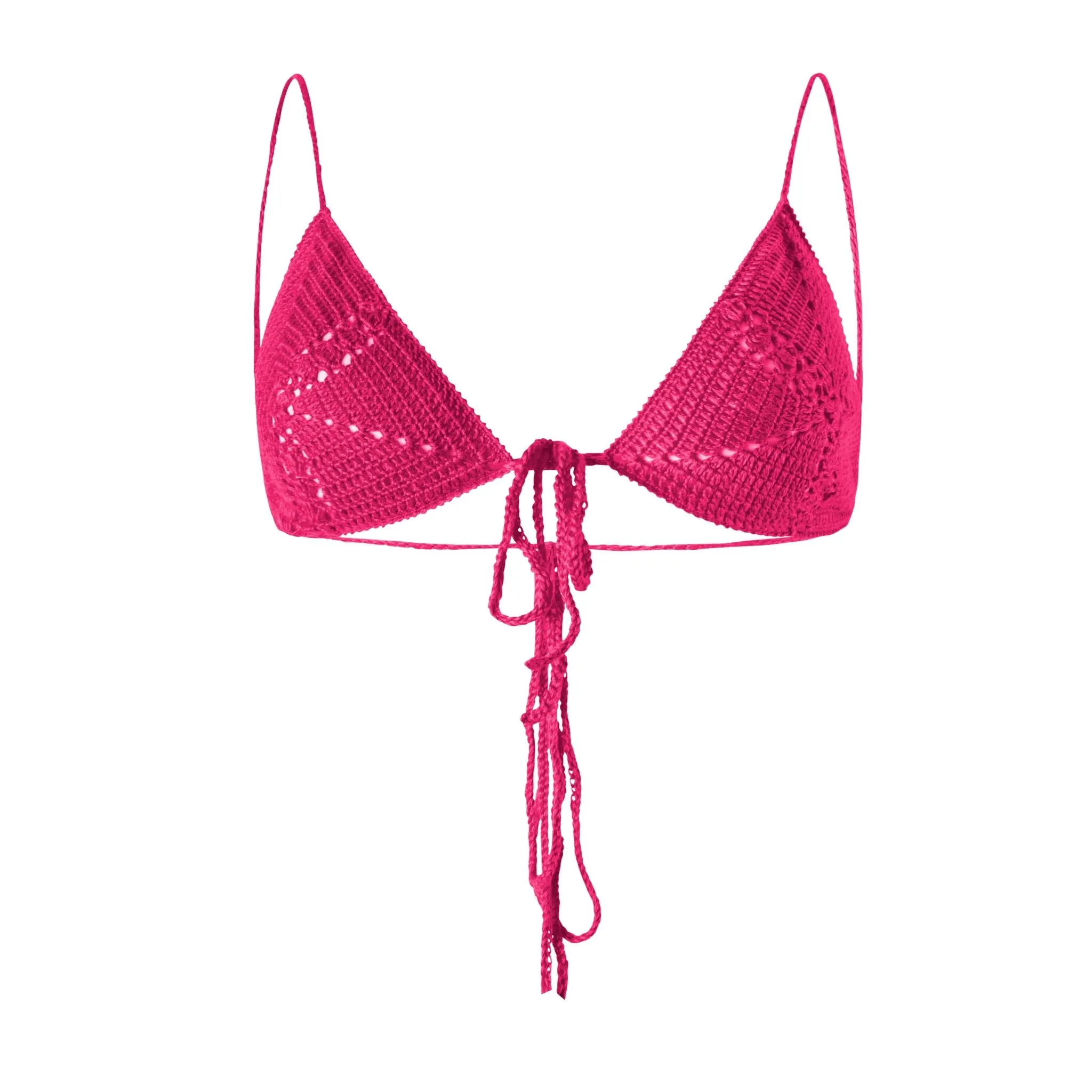 Fuschia Hand Crochet Bikini Top
