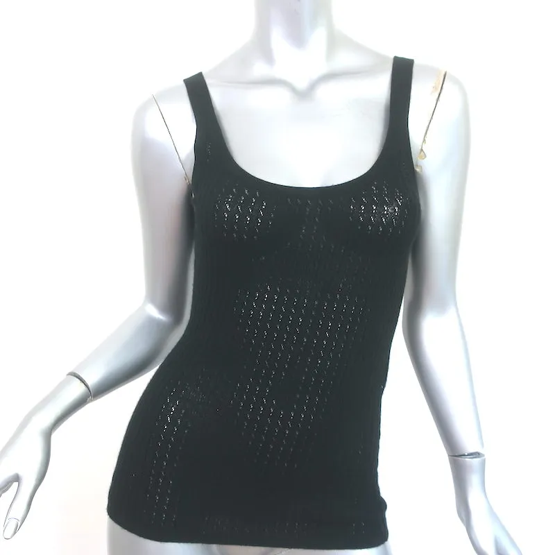 Gabriela Hearst Tank Top & Cardigan Sweater Set Black Pointelle Knit Size Small