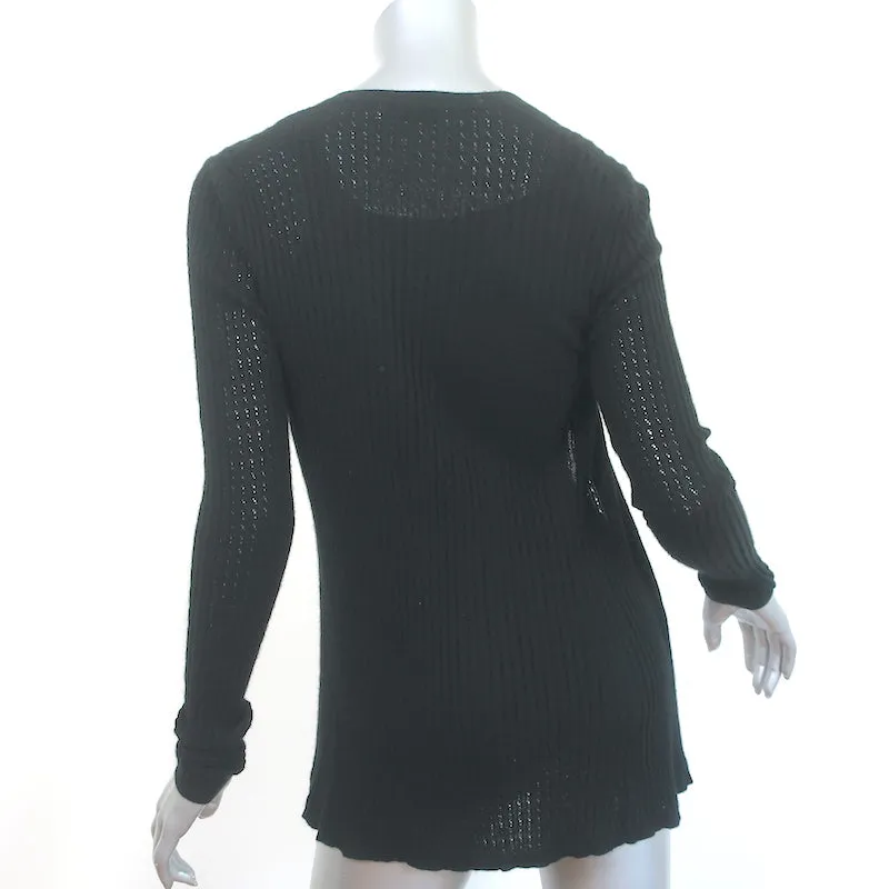 Gabriela Hearst Tank Top & Cardigan Sweater Set Black Pointelle Knit Size Small