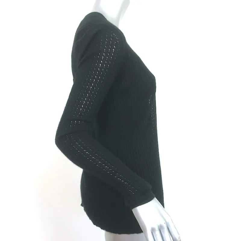 Gabriela Hearst Tank Top & Cardigan Sweater Set Black Pointelle Knit Size Small