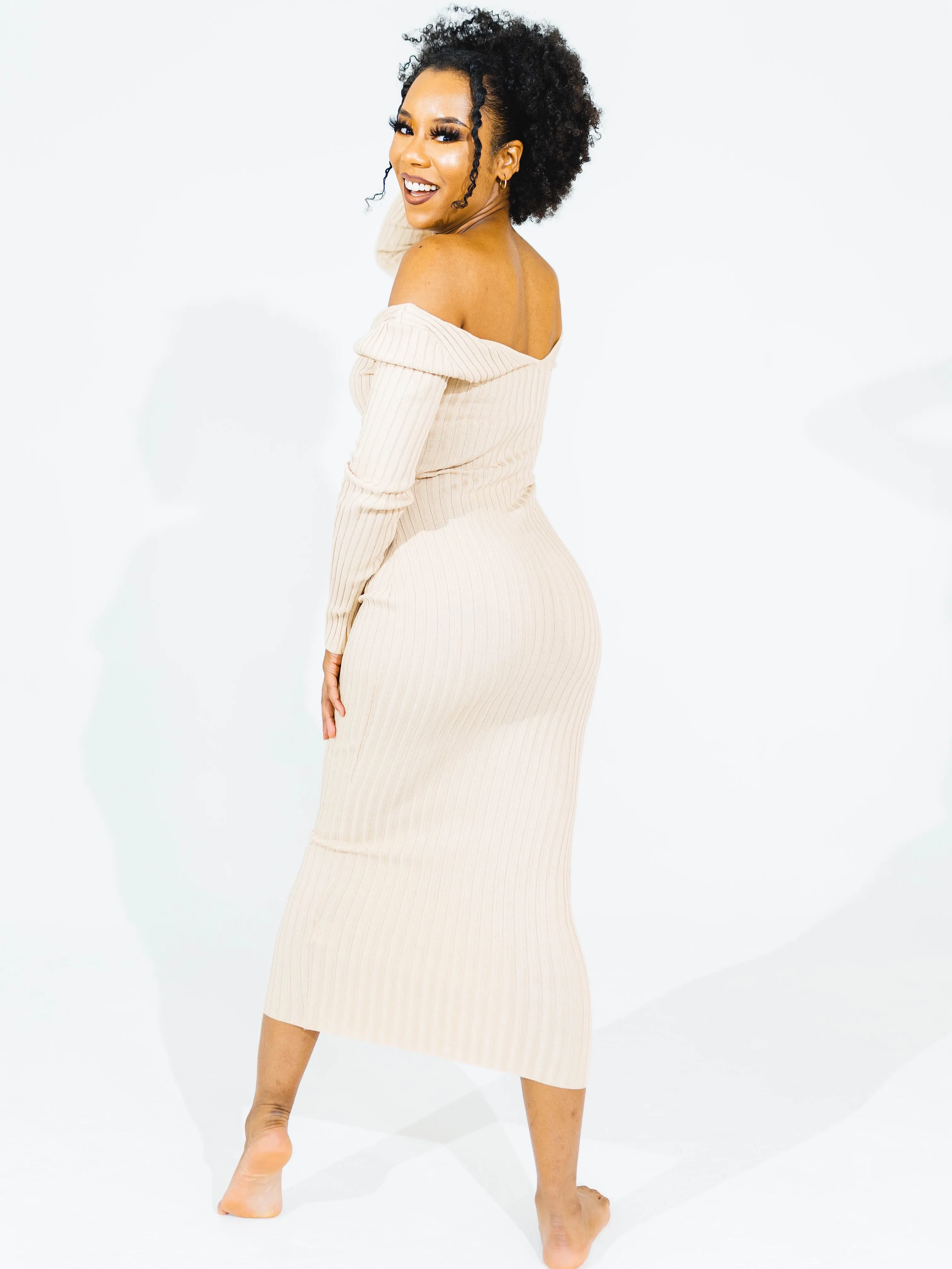 Get Me Bodied Dress - Sand