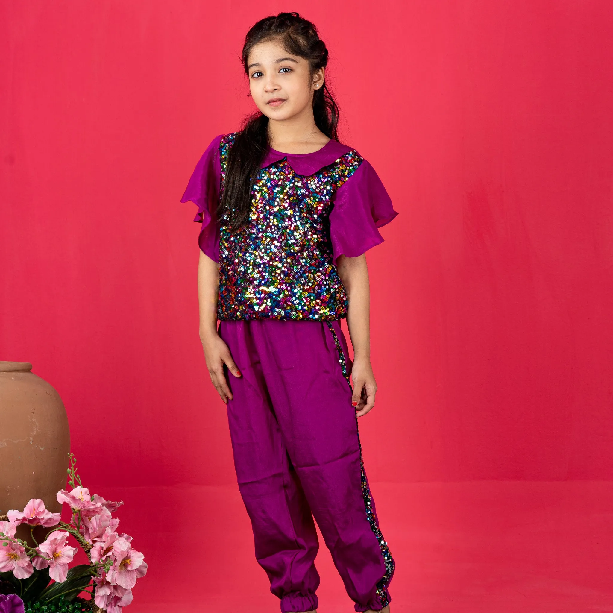 Girls 2Pcs- Magenta