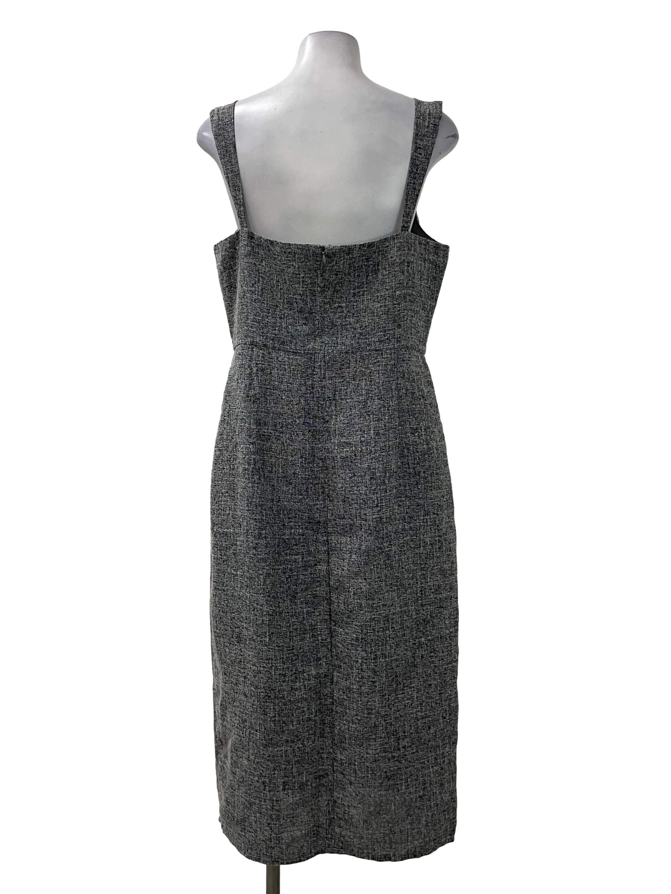 Grey Round Neck Pencil Dress