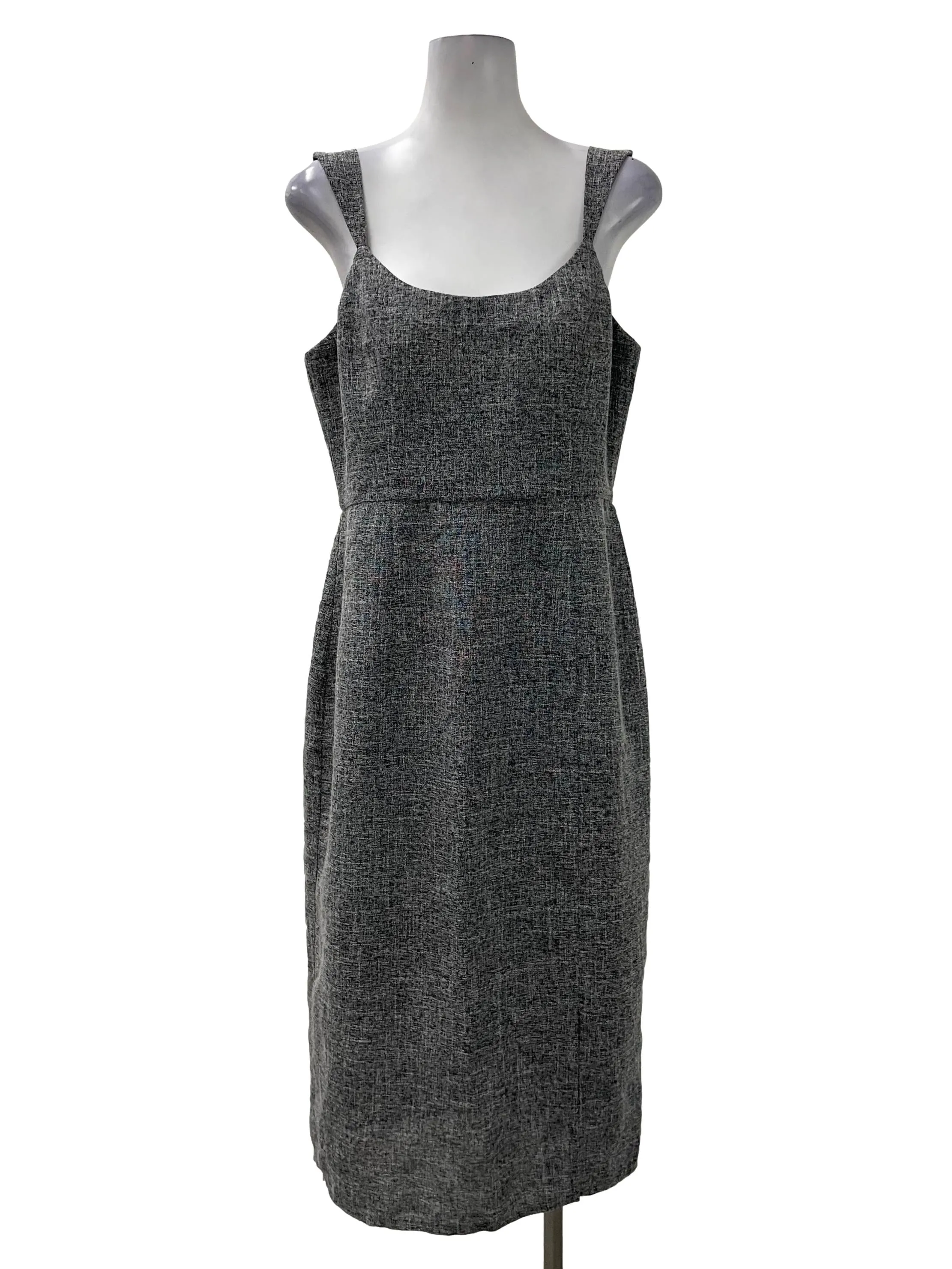 Grey Round Neck Pencil Dress