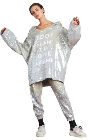 Grey Sequin Runner Pants